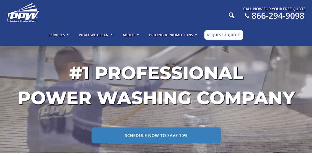 Captura de Imagen del Sitio Web de Lavado a Presion de Perfect Power Wash